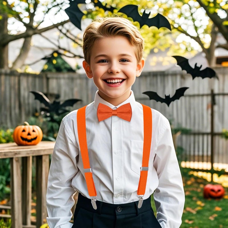 Topbuti Kids Boys Suspenders Bowtie Sets Adjustable Suspenders and Pre-tied Bow Tie with 4 Strong Metal Clips for Boys Girls - Image 2